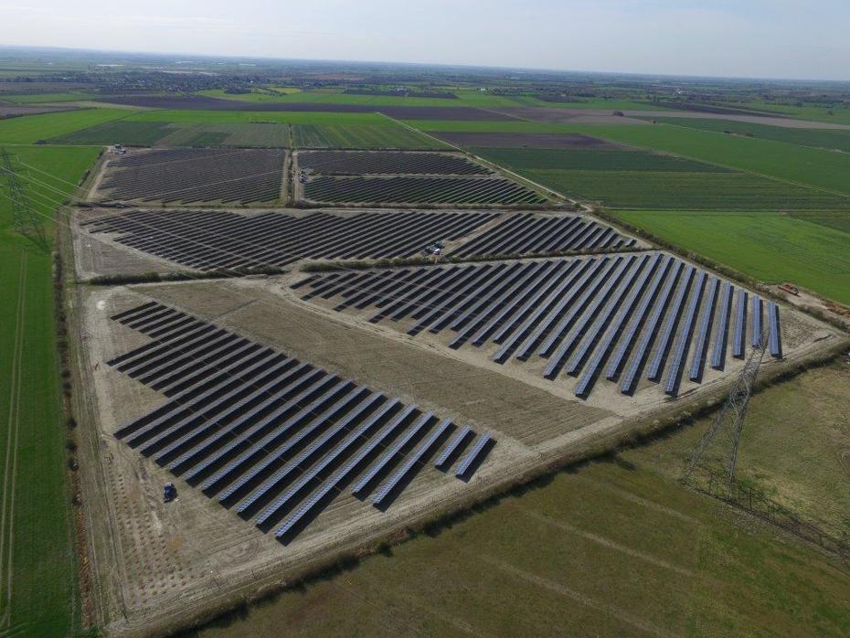 Aerial view of Triangle Solar Park