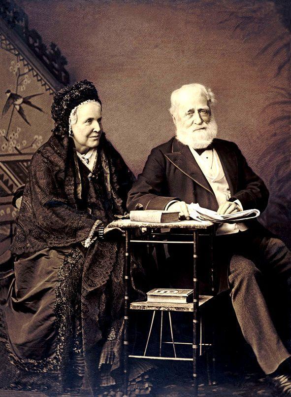 Portrait of James Spicer and his wife repaired using digital image retouching