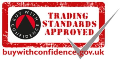 Buy with Confidence - Trading Standards Approved logo - buywithconfidence.gov.uk - grey tick